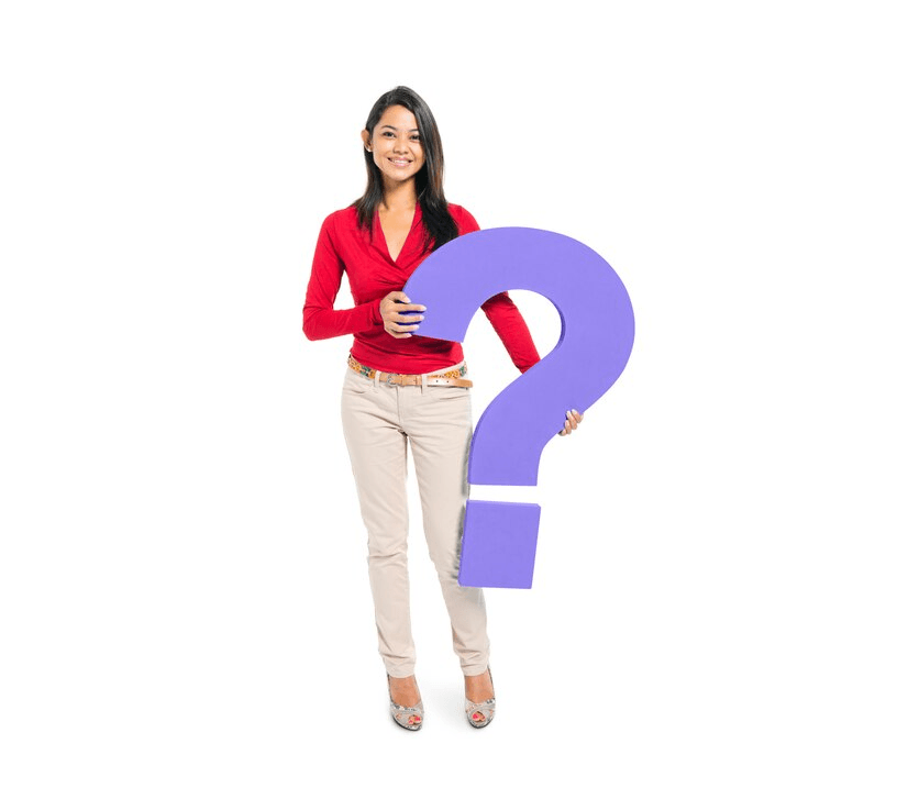 Women at a desk with questions